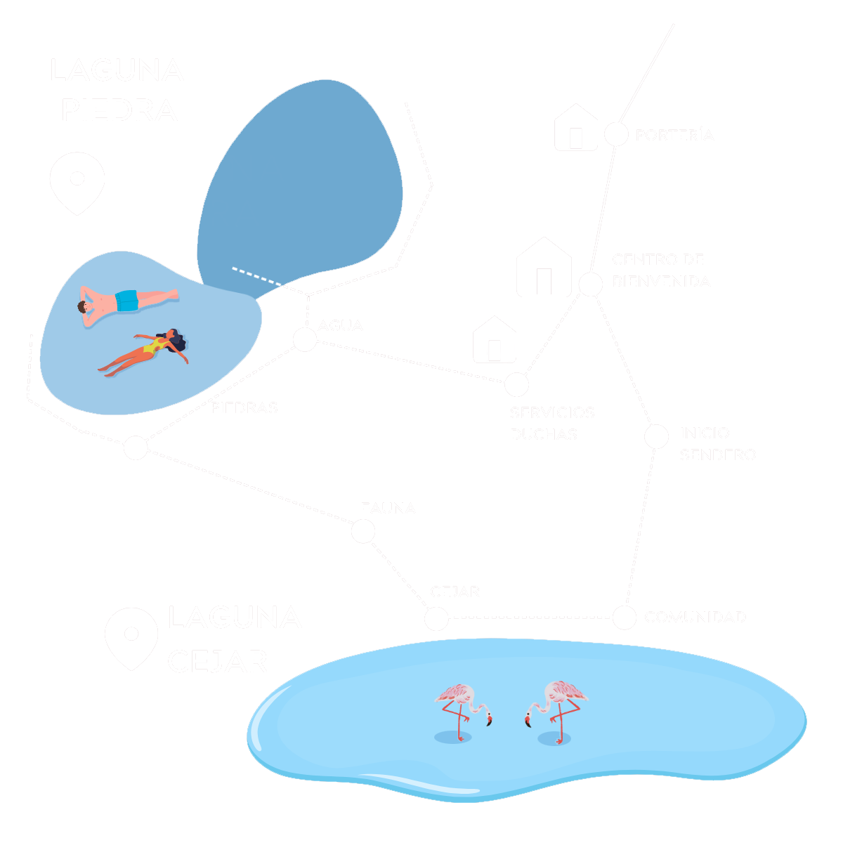 mapa laguna cejar y laguna piedra